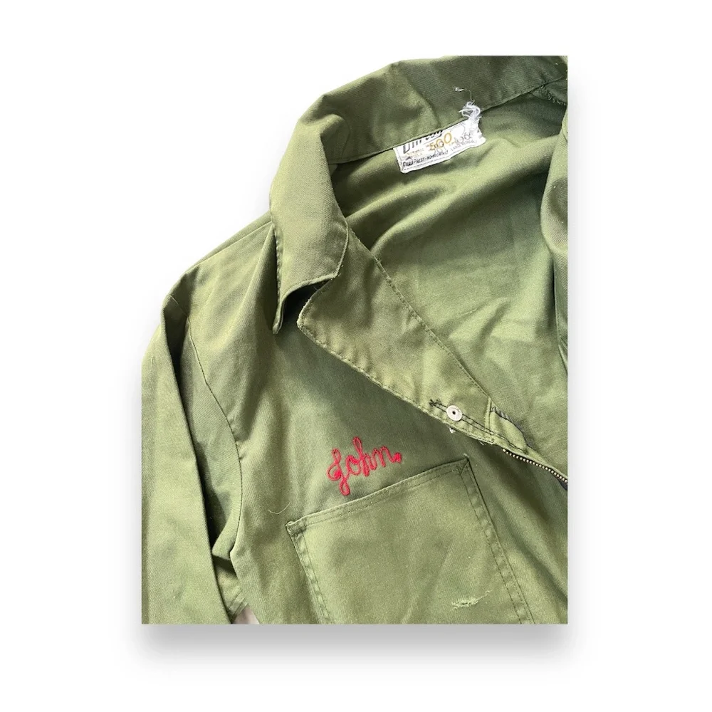SOLD Vintage 1950s Texaco Oil Gas Station Mechanic Coveralls Chainstitch - Picture 9 of 11